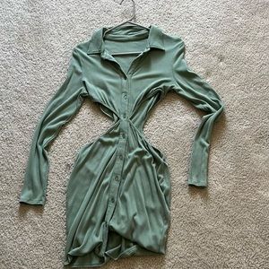 Green collared dress